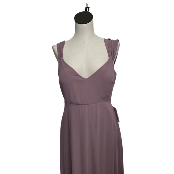 Elegant Mauve Off-Shoulder Maxi Dress - Picture 10 of 11